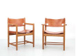 Mid-Century modern scandinavian pair of armchairs by Borge Mogensen model 3238