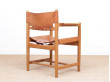 Mid-Century modern scandinavian pair of armchairs by Borge Mogensen model 3238