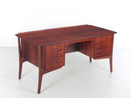 Grand bureau scandinave en palissandre de Rio