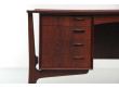 Grand bureau scandinave en palissandre de Rio