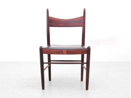 Mid-Century  modern scandinavian set of 6 dining chairs in Rio rosewood by H. Vestervig Eriksen