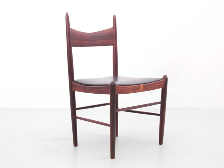 Mid-Century  modern scandinavian set of 6 dining chairs in Rio rosewood by H. Vestervig Eriksen