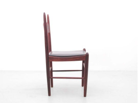 Mid-Century  modern scandinavian set of 6 dining chairs in Rio rosewood by H. Vestervig Eriksen