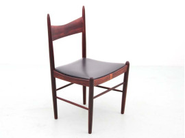 Mid-Century  modern scandinavian set of 6 dining chairs in Rio rosewood by H. Vestervig Eriksen