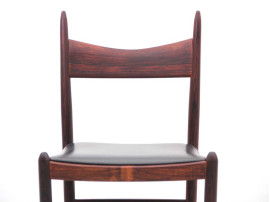 Mid-Century  modern scandinavian set of 6 dining chairs in Rio rosewood by H. Vestervig Eriksen