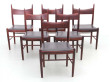 Mid-Century  modern scandinavian set of 6 dining chairs in Rio rosewood by H. Vestervig Eriksen