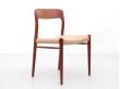 Mid-Century  modern scandinavian set of 6 teak dining chairs model 75 by Niels O. Møller