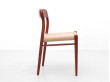 Mid-Century  modern scandinavian set of 6 teak dining chairs model 75 by Niels O. Møller