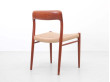 Mid-Century  modern scandinavian set of 6 teak dining chairs model 75 by Niels O. Møller