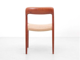 Mid-Century  modern scandinavian set of 6 teak dining chairs model 75 by Niels O. Møller