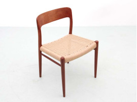 Mid-Century  modern scandinavian set of 6 teak dining chairs model 75 by Niels O. Møller