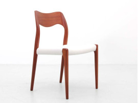 Mid-Century  modern scandinavian set of 6 teak dining chairs model 71 by Niels O. Møller