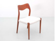 Mid-Century  modern scandinavian set of 6 teak dining chairs model 71 by Niels O. Møller