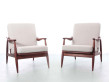 Mid-Century  modern scandinavian pair of lounge chair in teak