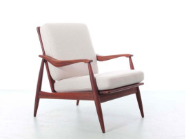 Mid-Century  modern scandinavian pair of lounge chair in teak