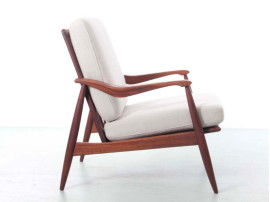 Mid-Century  modern scandinavian pair of lounge chair in teak