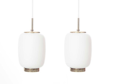 Paire de suspension scandinave en opale modèle Mandalay  P715