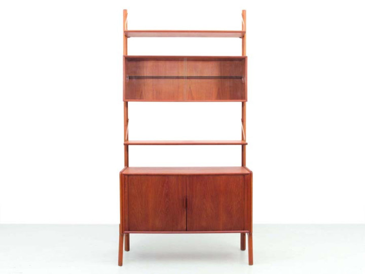 Mid century modern scandinavian free standing shelves in teck