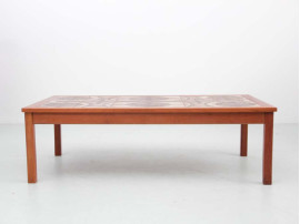 Mid century modern scandinavian coffe table with ceramic tiles