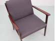 Mid-Century Modern Danish pair of  lounge chairs in mahogany model PJ 112 by Ole Wanscher