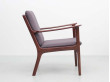 Mid-Century Modern Danish pair of  lounge chairs in mahogany model PJ 112 by Ole Wanscher