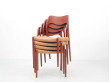 Mid-Century  modern scandinavian set of 4 chairs model 71 by Niels Møller