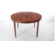 Table de repas scandinave ronde en palissandre de Rio 6/10 pers.