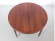 Table de repas scandinave ronde en palissandre de Rio 6/10 pers.