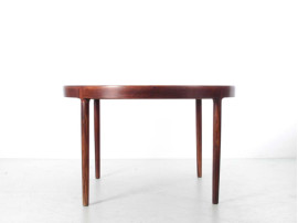 Table de repas scandinave ronde en palissandre de Rio 6/10 pers.