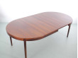 Table de repas scandinave ronde en palissandre de Rio 6/10 pers.