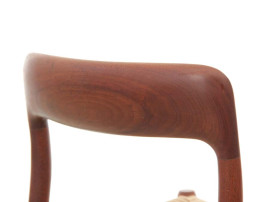 Mid-Century  modern scandinavian set of 6 teak dining chairs model 75 by Niels O. Møller