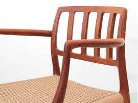 Mid-Century  modern scandinavian set of 4 teak armchairs model 66 by Niels O. Møller