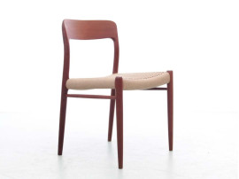 Mid-Century  modern scandinavian set of 4 teak dining chairs model 75 by Niels O. Møller