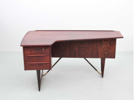 Bureau scandinave boomerang en palissandre