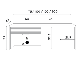 Hifive Storage Units. 75 cm. Wall. black oak