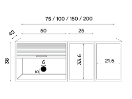 Hifive Storage Units. 75 cm. Floor. smoked oak