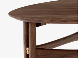 Drop Leaf side table HM5 by Hvidt and Mølgaard. New edition in walnut