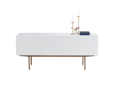 Enfilade scandinave Luc Wood 160  laquée blanc