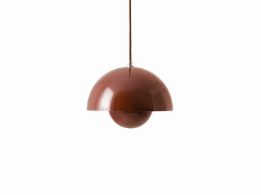 Mid-Century  modern scandinavian pendant lamp Flowerpot VP1. New edition.  Red brown