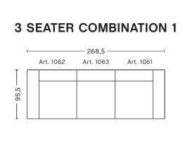 Canapé scandinave MAGS CLASSIC 3 places Combinaison 1