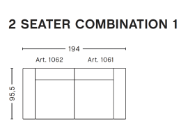 Canapé scandinave MAGS CLASSIC 2 places Combinaison 1