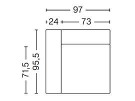 MAGS CLASSIC module. Left armrest Small - 1062