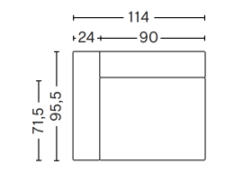 MAGS CLASSIC module. Left armrest Large - 1962