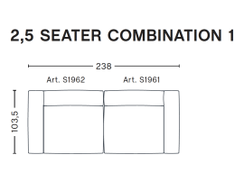 MAGS SOFT sofa 2,5 seater Combinaison 1