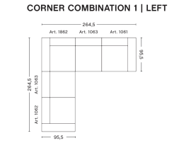 Canapé scandinave MAGS CLASSIC 3 places Corner Combinaison 2 gauche