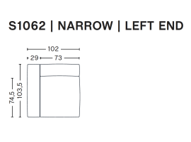 MAGS SOFT module. Left armrest Small - S1062