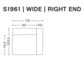 MAGS SOFT module. Right armrest Large - S1961