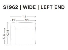 MAGS SOFT module. Left armrest Large - S1962