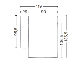 MAGS SOFT LOW module. Chaise longue left Large - S8264