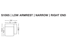 MAGS SOFT LOW module. Right armrest Small -1065